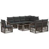  Sjedeća garnitura za vrt 9 kom. Siva i tamno siva poliratan 100 x 55 x 73 cm | shoptok.hr