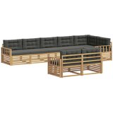 vidaXL Zunanja garnitura za sedenje 8 pcs Bela in antracit Poliester, (5000281103) | Shoptok.si