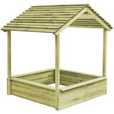  Zunanja otroška hiška s peskovnikom 128x120x145 cm borovina | Shoptok.si