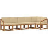  Set vanjskih sofa 6 kom. Prirodna i bež Smeđa 304 x 126,5 x 73 cm | shoptok.hr