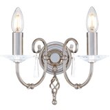 Elstead Lighting Elstead Aegean Stenska svetilka za notranjo uporabo s svečo, 2 žarnici, polirani nikelj, E14, (22099230) | Shoptok.si