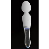 Liaison Wand - punjivi LED vibrator od silikonskog stakla (prozirno-bijeli) | shoptok.hr