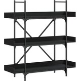  Regal za knjige 3 razine crni 100x33x108,5 cm konstruirano drvo | shoptok.hr