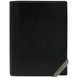 Fashion Hunters Black and dark brown men's wallet with an accent