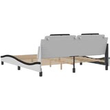  Okvir kreveta LED bijelo-crni 180 x 200 cm od umjetne kože | shoptok.hr