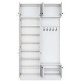 Hanah home Ormar za hodnik EA144 - 3839, 119,6x226,4x37,5 cm, Bijela | Eponuda.ba
