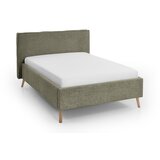 Meise Möbel Tamno zeleni tapecirani bračni krevet s prostorom za odlaganje s podnicom 140x200 cm Riva – Cijene