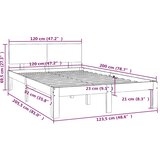  Okvir za krevet od masivne borovine bijeli 120 x 200 cm | shoptok.hr
