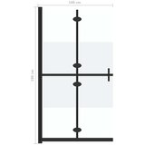  Sklopiva pregrada za tuš napola matirano staklo ESG 100x190 cm | shoptok.hr