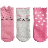 Set čarapa za bebe, 3 pari, Višebojni
