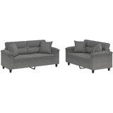  2-dijelni set sofa s jastucima tamnosivi od mikrovlakana | shoptok.hr