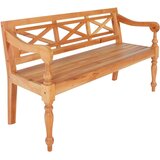  Klupa Batavia 123 cm od masivnog drva mahagonija svjetlosmeđa | shoptok.hr