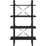 vidaXL ormarić za knjige s 4 razine crni 80x30x140 cm masivna borovina | shoptok.hr
