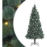 vidaXL Umjetno božićno drvce s lampicama i setom kuglica Zelena 240 cm | shoptok.hr
