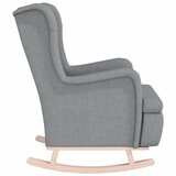  Fotelja s nogama za ljuljanje od kaučukovca svjetlosiva tkanina | shoptok.hr