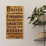 Aberto Design zidna dekoracija Braver Stronger Smarter Loved, 30x3x58 cm, Smeđe boje | ePonuda.com