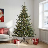  Umjetno božićno drvce s nogom 210 cm 300 LED lampica - Zelena 210 cm s LED svjetlima | shoptok.hr