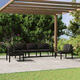 The Living Store Vrtna sedežna garnitura 5-delna z blazinami aluminij antracit - Vrtna Sedežna Garnitura, (21464878) | Shoptok.si