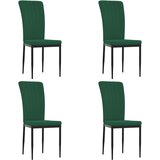 The Living Store Jedilni stoli 4 kosi temno zelen žamet - Jedilni Stol, (21419523) | Shoptok.si