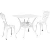 Set za vrtni bistro od 3 dijela bijelog livenog aluminija | shoptok.hr