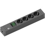 Bachmann 420.0012 razdelilna letev s stikalom 4-kratni črna vtičnica 1 kos, (20457798) | Shoptok.si