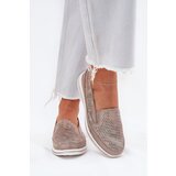 EVENTO Suede Slip-on Shoes Beige-Gold Inez | shoptok.hr
