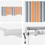 vidaXL Avtomatska zložljiva tenda z večbarvnim črtastim vzorcem 350x250 cm | Shoptok.si