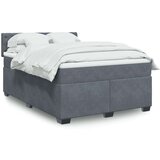 vidaXL Box spring postelja z vzmetnico temno siva 140x200 cm žamet | Shoptok.si