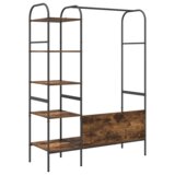 vidaXL Držač za odjeću s policama Dimljeni hrast 120x44x160 cm Inženjersko drvo | shoptok.hr