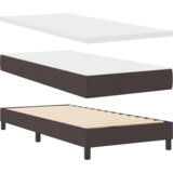 Box Spring Krevet s Madracem Tamnosmeđi 90x200 cm Tkanina | shoptok.hr