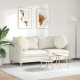  Jastučići za sjedenje 2 pcs Krema Ø50 x 19 cm Baršun | shoptok.hr