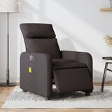  Električni masažni naslonjač od tkanine tamnosmeđi | shoptok.hr