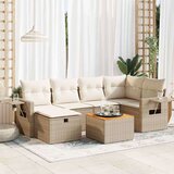vidaXL 7-dijelni set vrtnih sofa od poliratana s jastucima bež | shoptok.hr