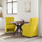  Blagovačke stolice s kotačima 2 pcs Žuta 58 x 67 x 97 cm Baršun | shoptok.hr