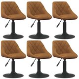 vidaXL Vrtljivi jedilni stoli 6 kosov rjav žamet | Shoptok.si