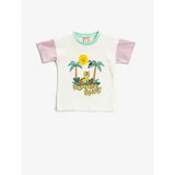 Koton Summer Theme, Embroidered T-Shirt Short Sleeve Cotton