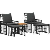  Set vanjskog namještaja 5 pcs Crna i tamno siva | shoptok.hr
