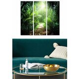 Wallity MDF1414873 multicolor decorative mdf painting (3 pieces) Cene