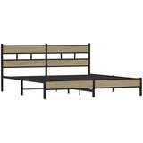  Metalni okvir kreveta bez madraca boja hrasta sonome 183x213 cm | shoptok.hr