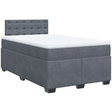 Box spring krevet s madracem tamnosivi 120 x 200 cm baršunasti | shoptok.hr