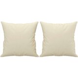 vidaXL Dvosjed s ukrasnim jastucima Krem 120 cm od umjetne kože | shoptok.hr