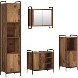  Set ormarića za kupaonicu 4 kom. Staro drvo 40 x 36 x 181 cm | shoptok.hr