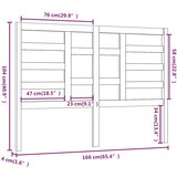  Uzglavlje za krevet sivo 166 x 4 x 104 cm od masivne borovine | shoptok.hr