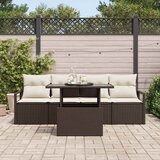  Sjedeća garnitura za vrt s pohranom 5 pcs Smeđa Poli ratan | shoptok.hr