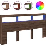 Maison Chic posteljno vzglavje - vzglavna omarica - nočna omarica led rjavi hrast 200x17x102 cm, (21706007) Cene