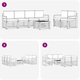  Set vanjskih sofa 7 kom. Bijela i krem Poliester 59 x 59 x 37 cm | shoptok.hr