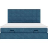 vidaXL Otomanski posteljni okvir z vzmetnicami moder 200x200cm žamet, (21611571) | Shoptok.si