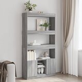  Visoka komoda siva boja hrasta 92x33x180 cm konstruirano drvo | shoptok.hr