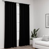  Zavjese za zamračivanje s kukama 2 kom crne 140 x 225 cm | shoptok.hr