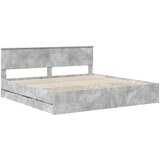  Krevetna konstrukcija s ladicama Betonski sivi 200 x 200 cm Siva 210 x 203 x 90 cm | Shoptok.si